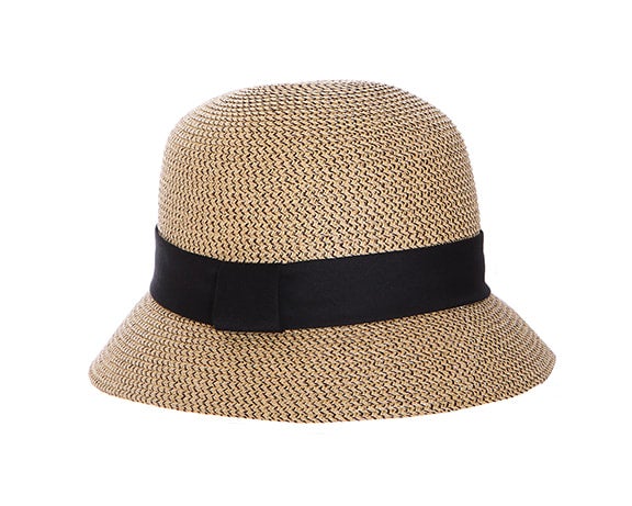 Women's Toucan Collection Toyo Straw Bow Cloche Hat: Size: One Size Fits Most Natural/Olive